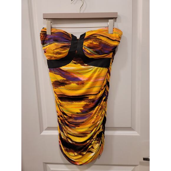 Rampage Y2K Yellow Strapless Dress - Picture 1 of 8